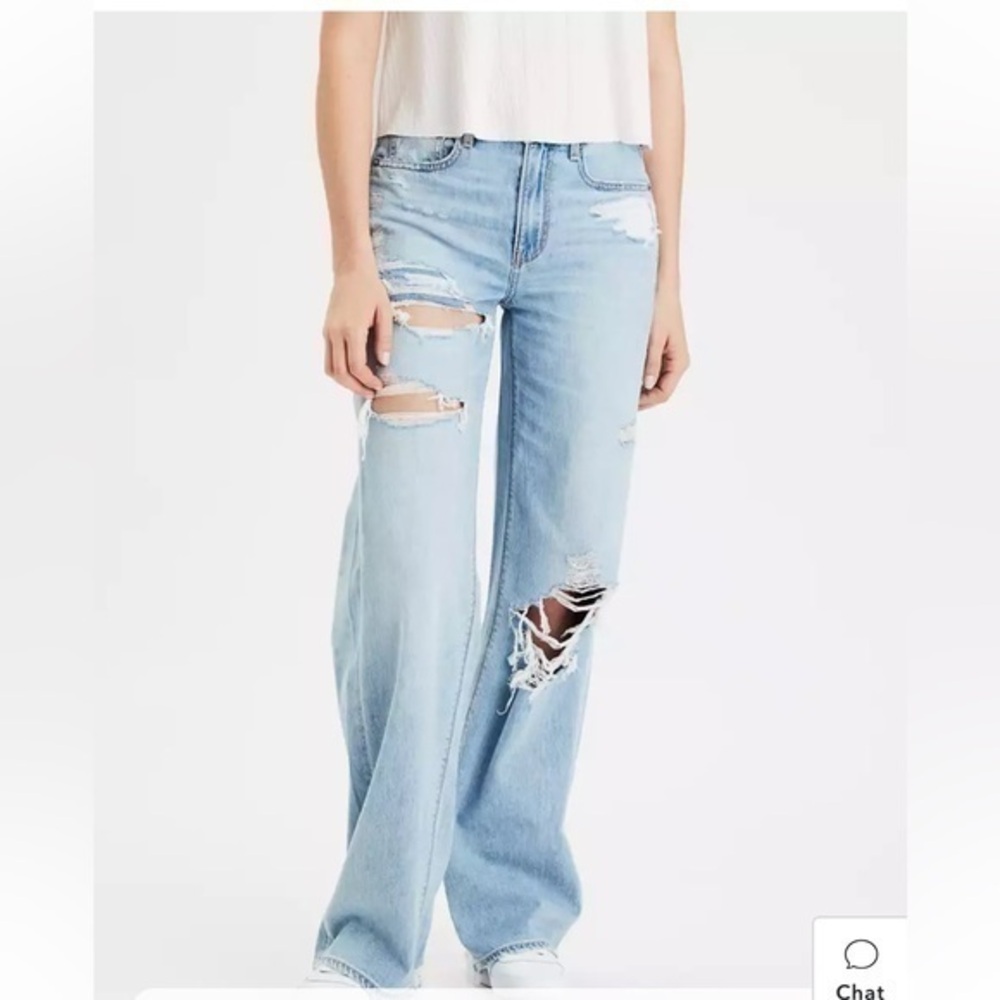 American Eagle High Rise Wide Leg Skater Jeans Sz 12